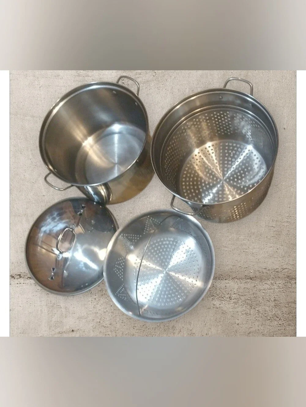 Vintage Korean-Made Stainless Steel Steamer/Cooker (8 quart)